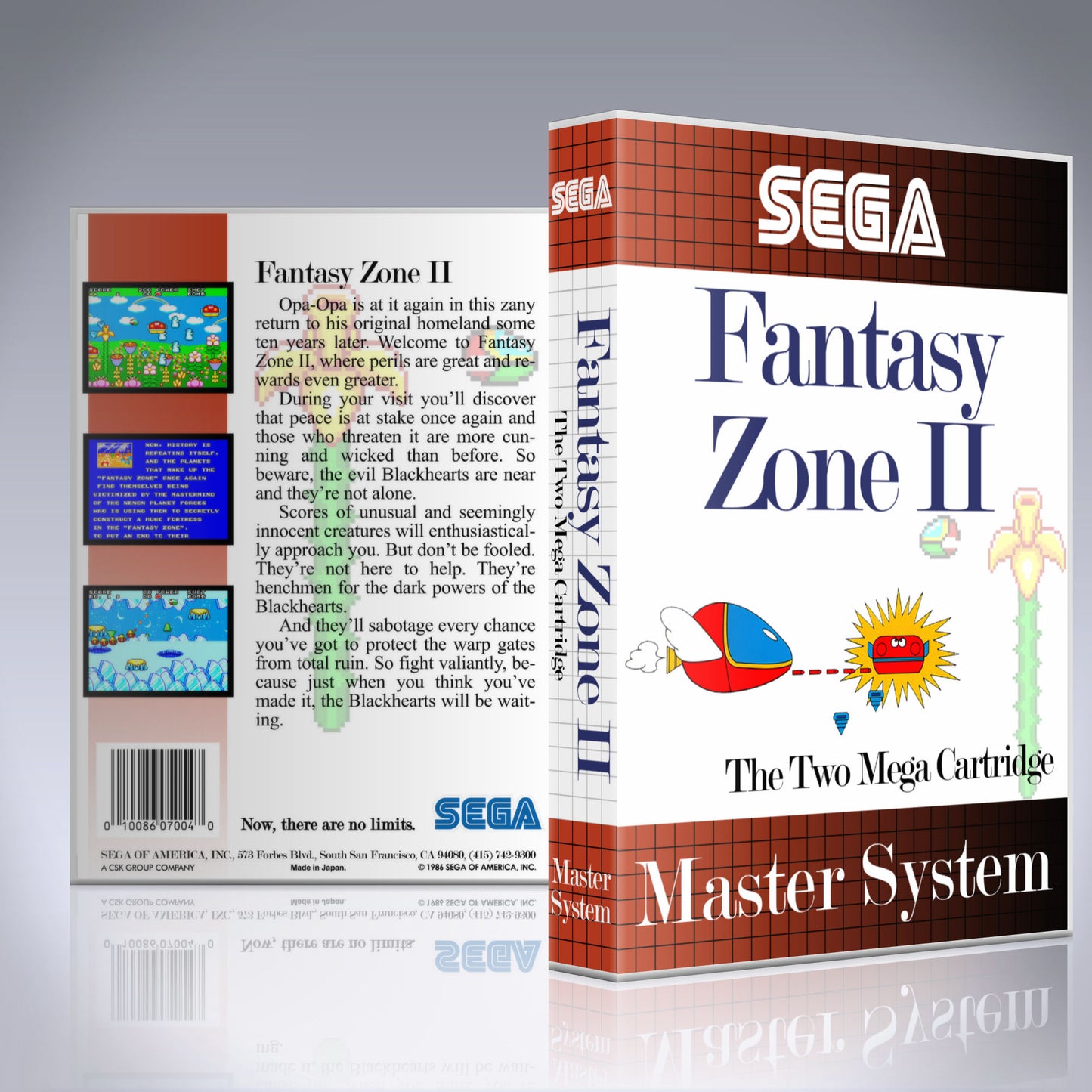 Sega Master System Custom Case - NO GAME - Fantasy Zone II