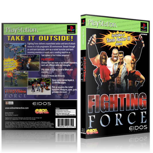 PS1 Case - NO GAME - Fighting Force - Greatest Hits