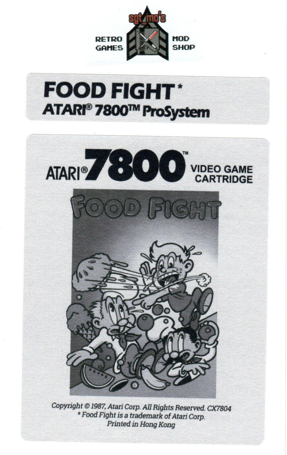 Atari 7800 Replacement Label - Food Fight [Retail]