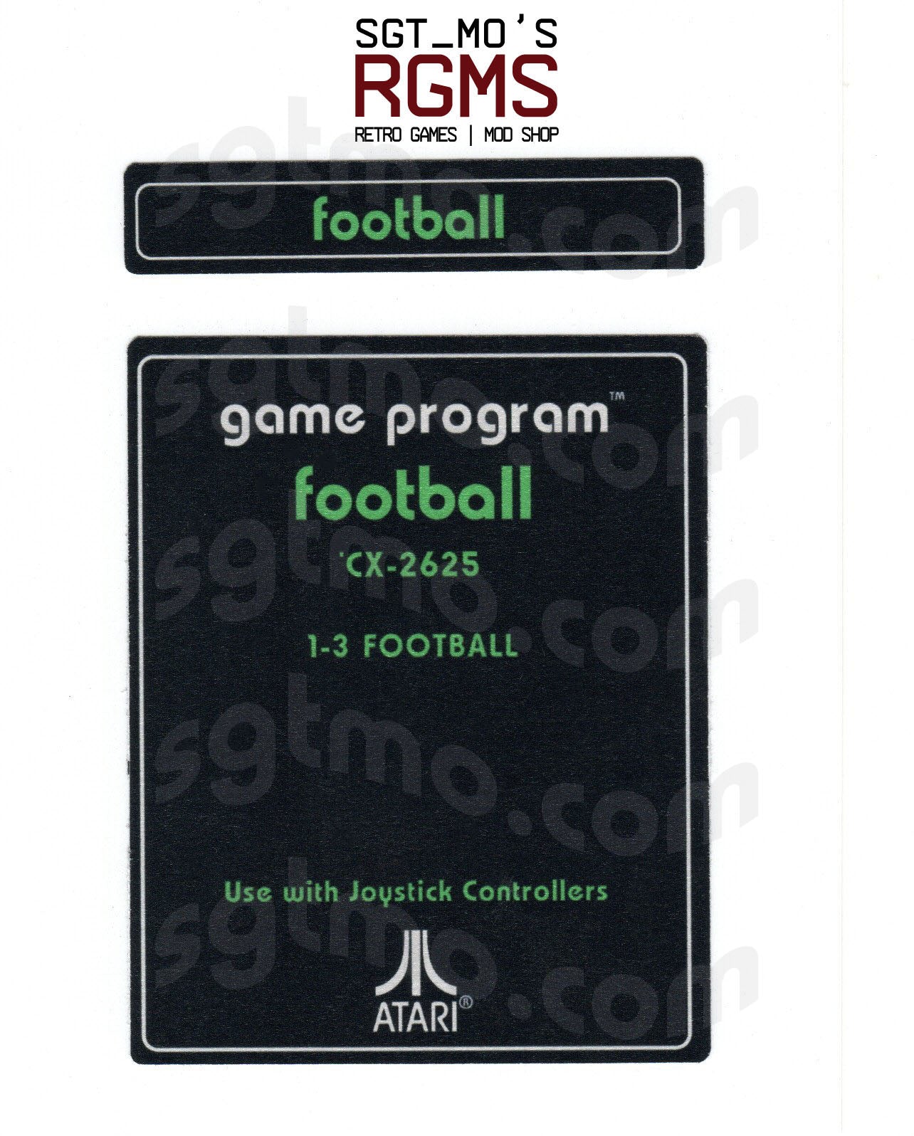 Atari 2600 Replacement Text Style Label - Football