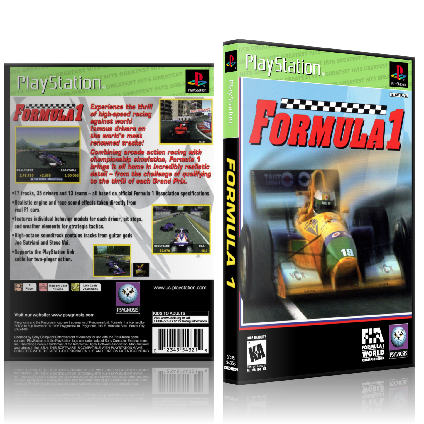 PS1 Case - NO GAME - Formula 1 - Greatest Hits