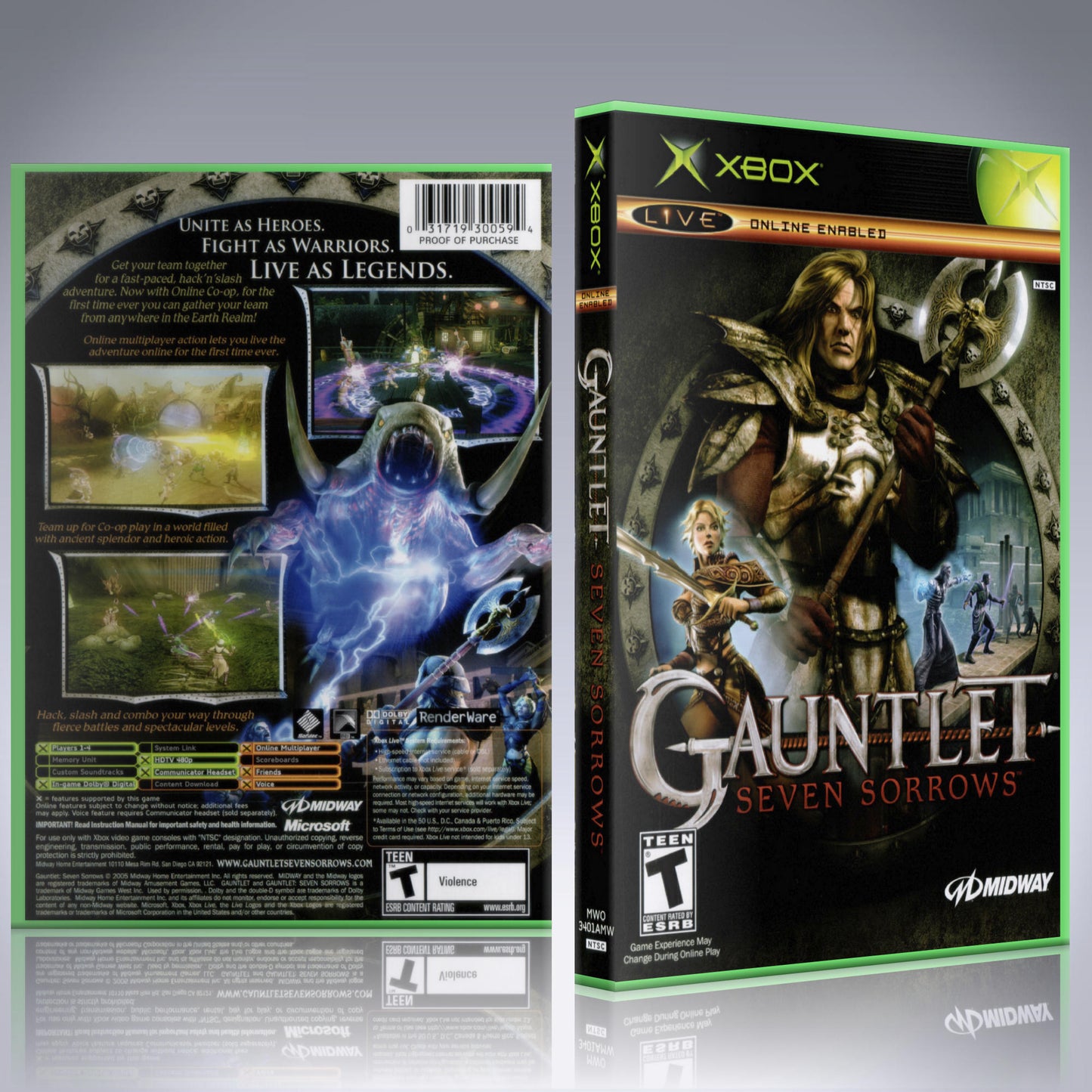 Xbox Case - NO GAME - Gauntlet - Seven Sorrows