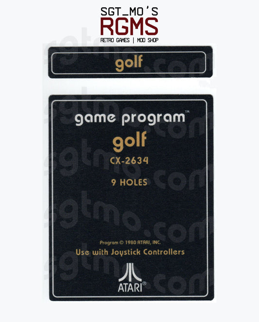 Atari 2600 Replacement Text Style Label - Golf