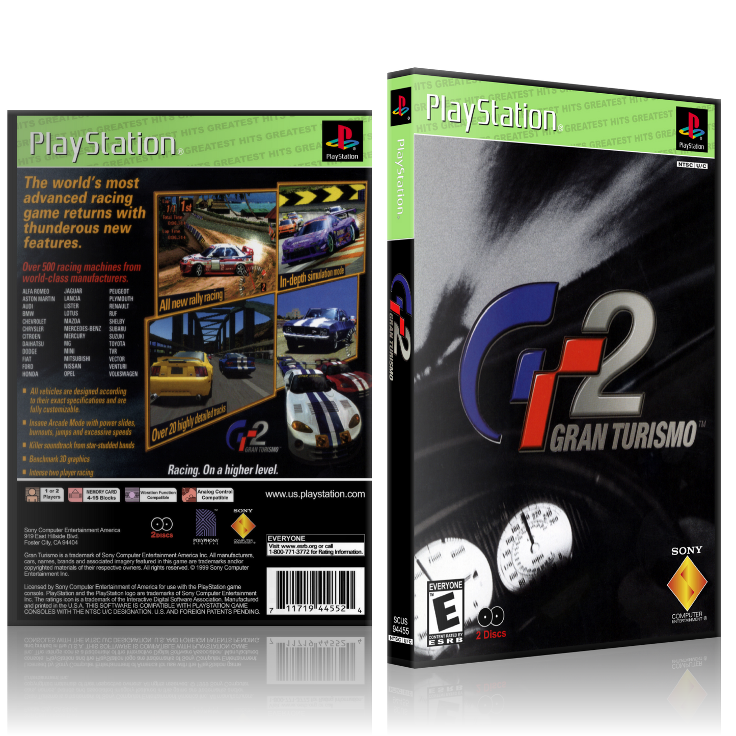 PS1 Case - NO GAME - Gran Turismo 2 [2 Disc] - Greatest Hits