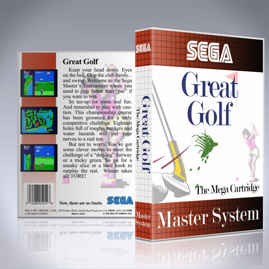 Sega Master System Custom Case - NO GAME - Great Golf