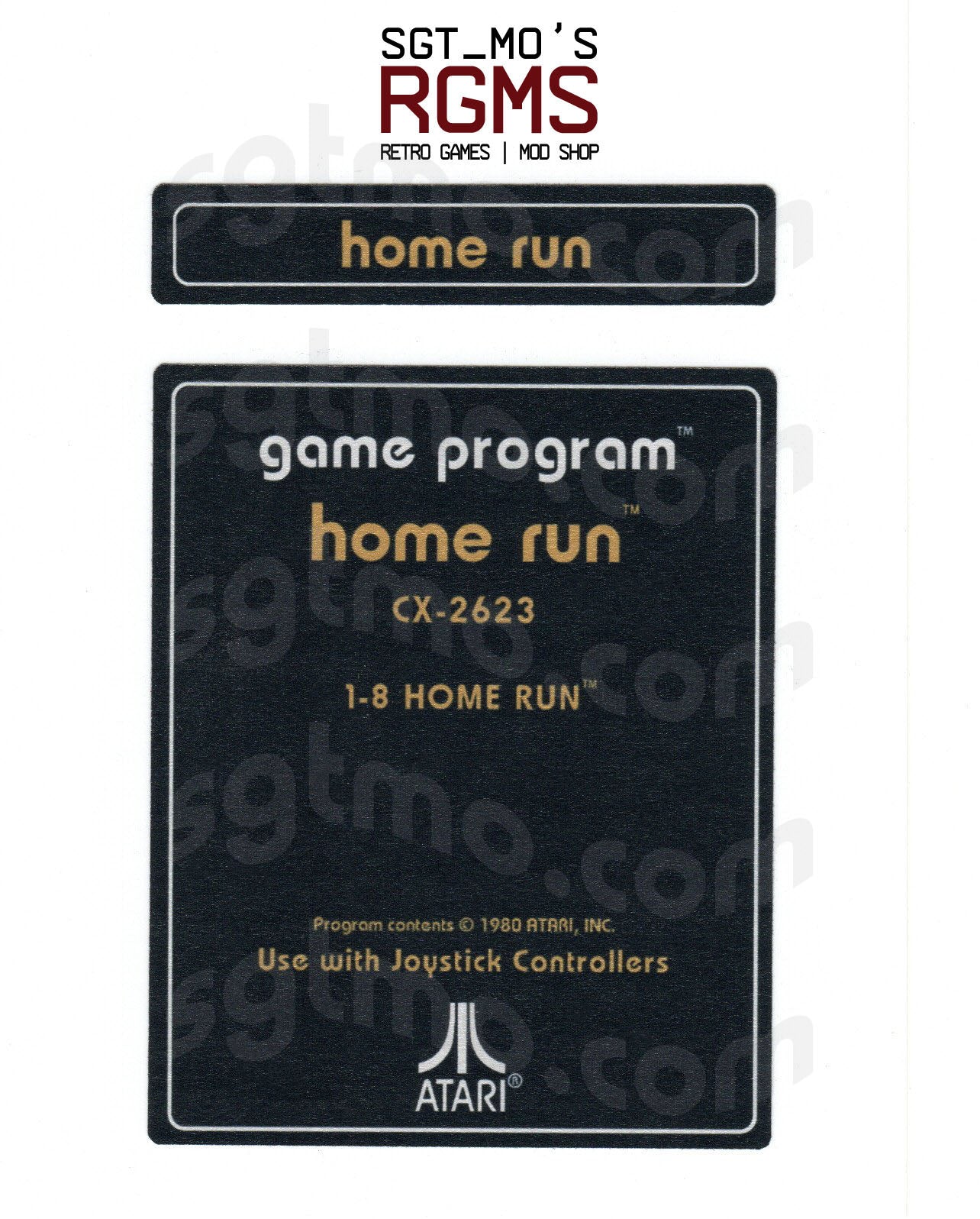 Atari 2600 Replacement Text Style Label - Home Run