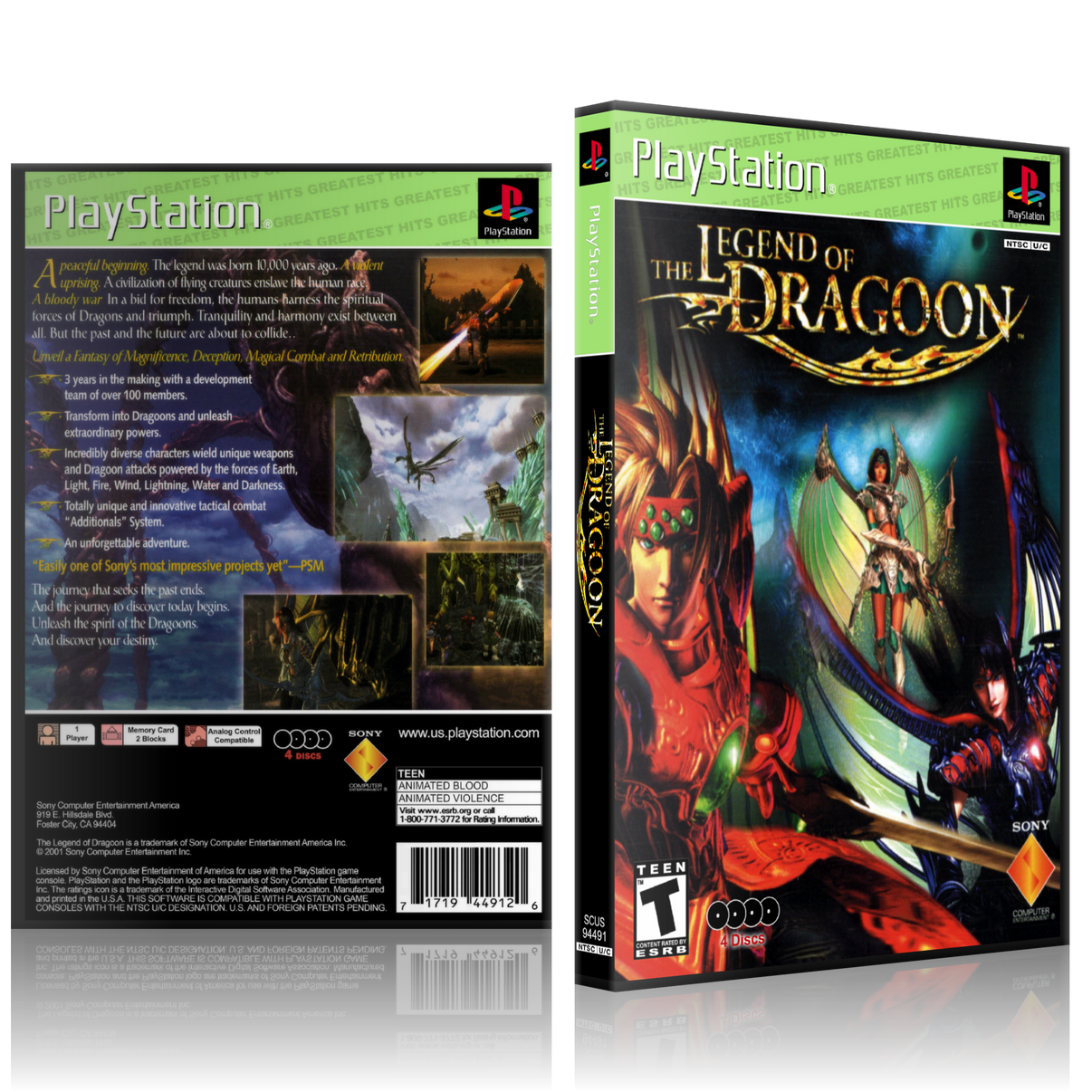 PS1 Case - NO GAME - Legend of Dragoon [4 Disc] - Greatest Hits – sgtmo