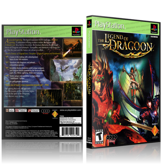 PS1 Case - NO GAME - Legend of Dragoon [4 Disc] - Greatest Hits