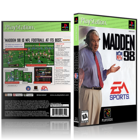 PS1 Case - NO GAME - Madden NFL 98 - Greatest Hits