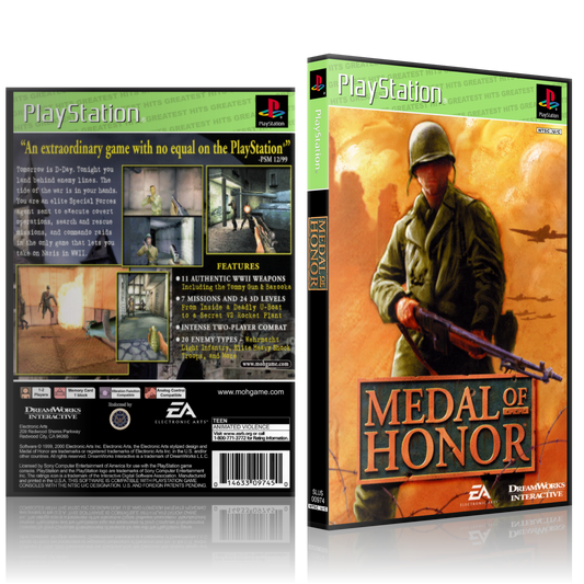 PS1 Case - NO GAME - Medal of Honor - Greatest Hits