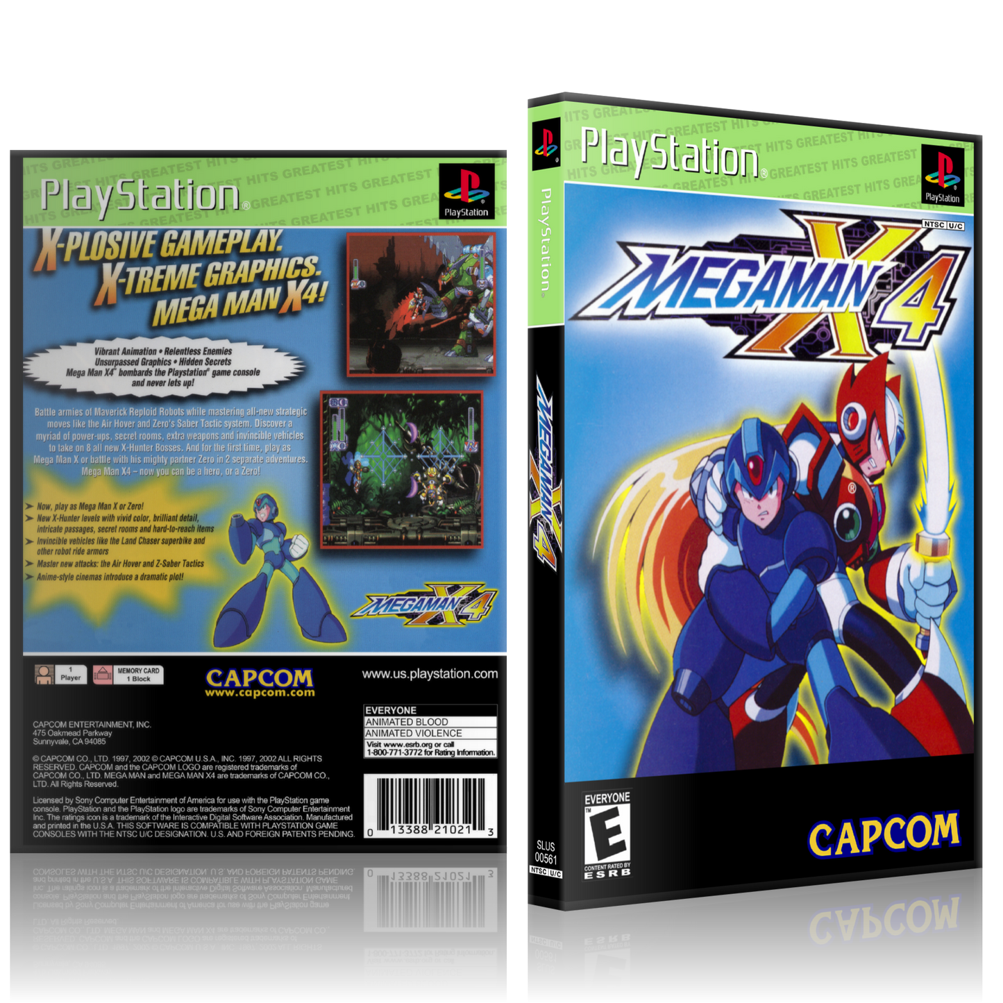 PS1 Case - NO GAME - Mega Man X4 - Greatest Hits