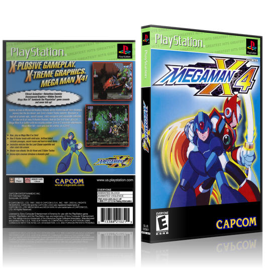 PS1 Case - NO GAME - Mega Man X4 - Greatest Hits