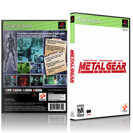 PS1 Case - NO GAME - Metal Gear Solid [2 Disc] - Greatest Hits