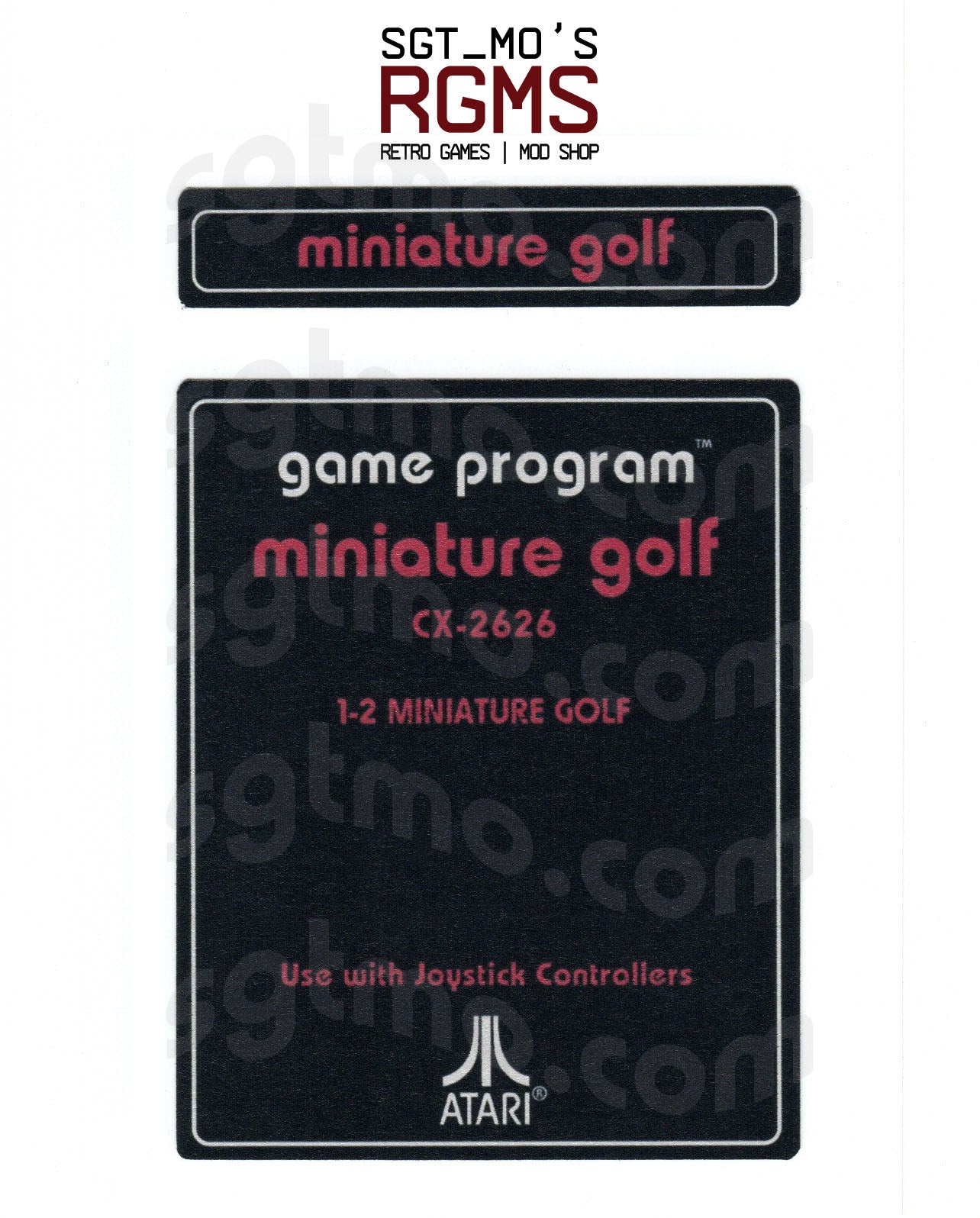 Atari 2600 Replacement Text Style Label - Miniature Golf