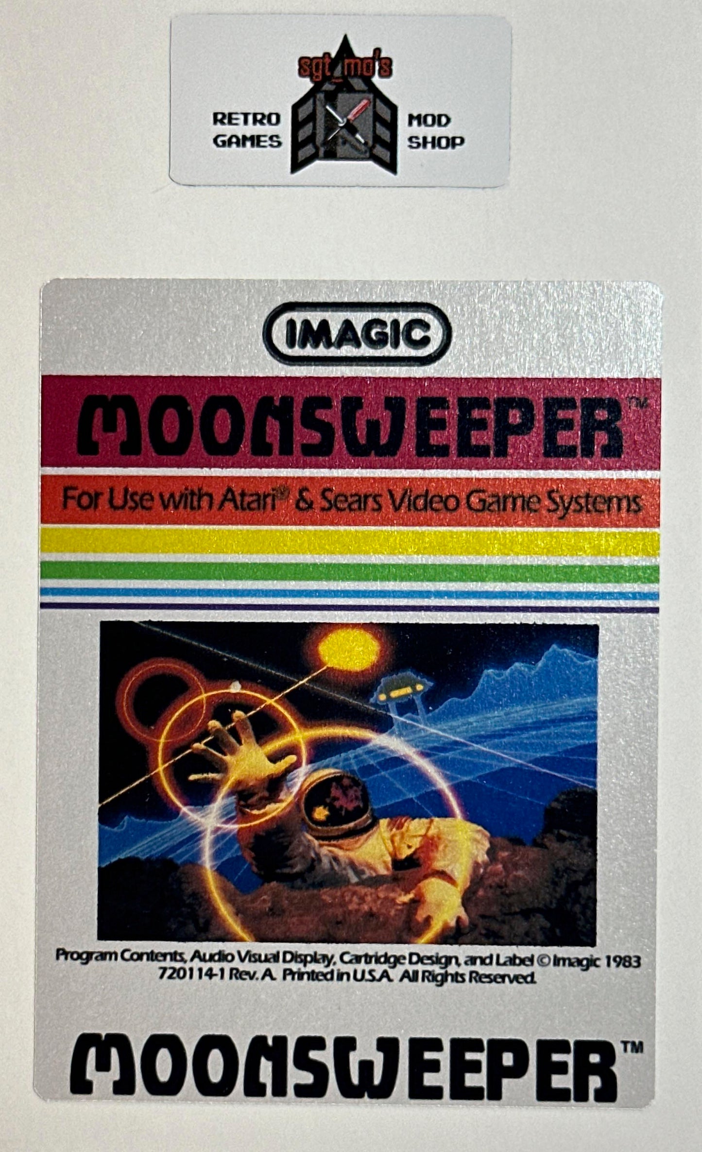 Atari 2600 Replacement Label - Imagic - Moonsweeper