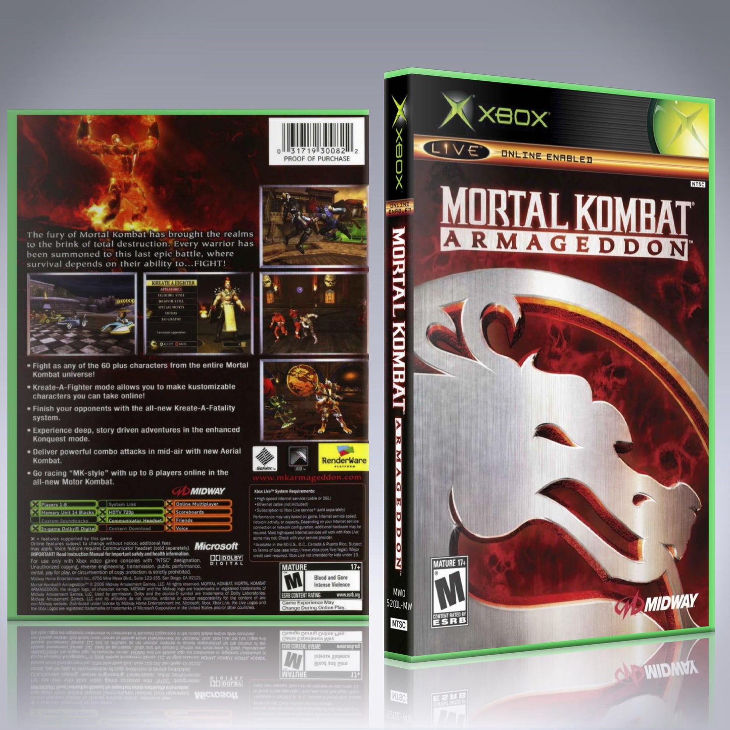 Xbox Case - NO GAME - Mortal Kombat - Armageddon