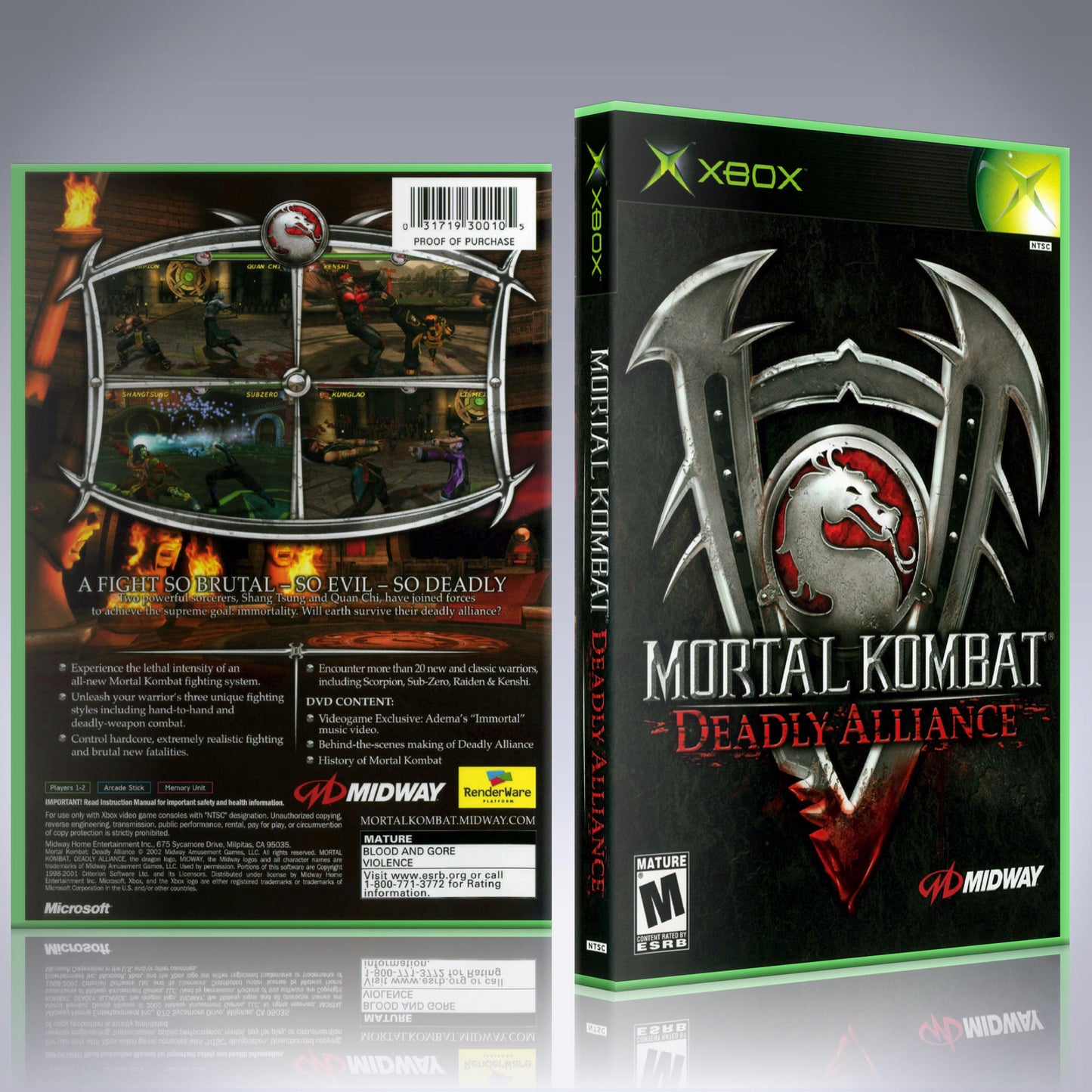 Xbox Case - NO GAME - Mortal Kombat - Deadly Alliance