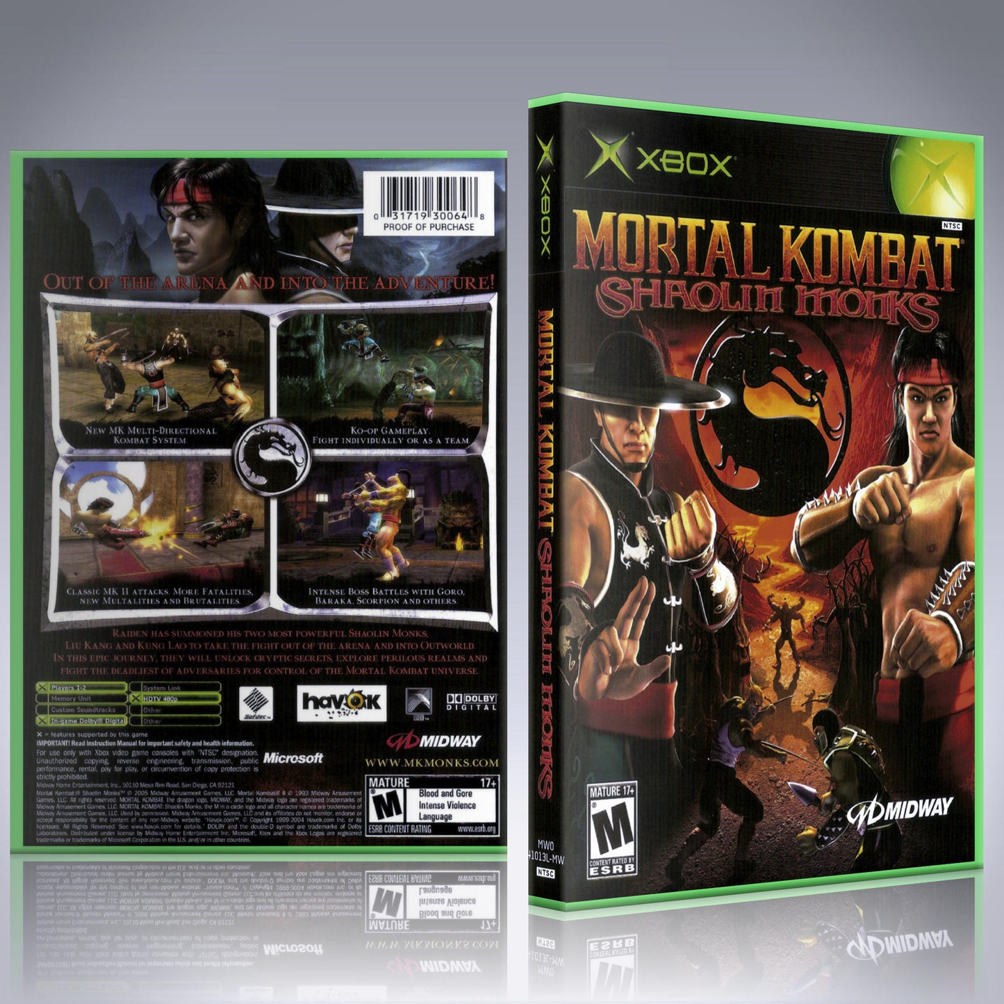 Xbox Case - NO GAME - Mortal Kombat - Shaolin Monks