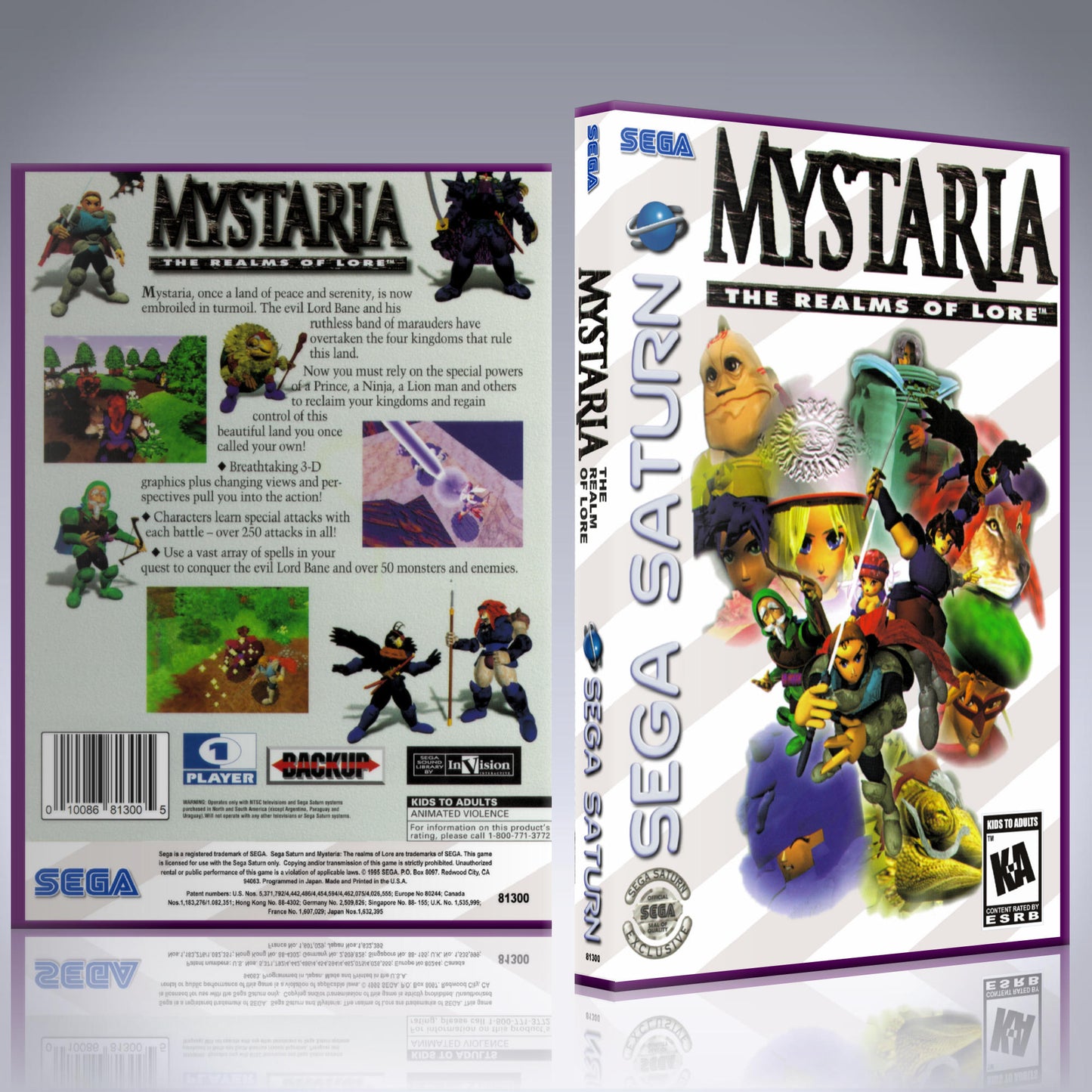 Sega Saturn Custom Case - NO GAME - Mystaria - The Realms of Lore