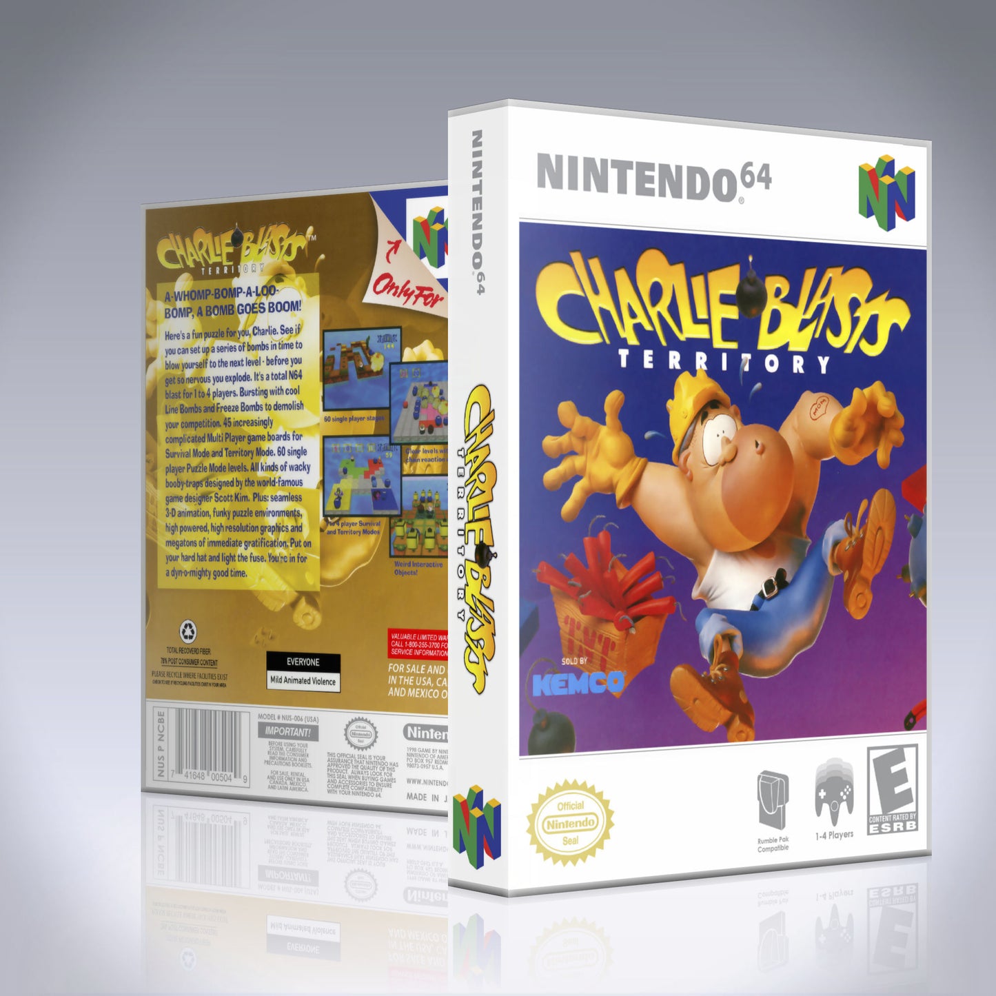 N64 Universal Game Case - NO GAME - Charlie Blasts Territory
