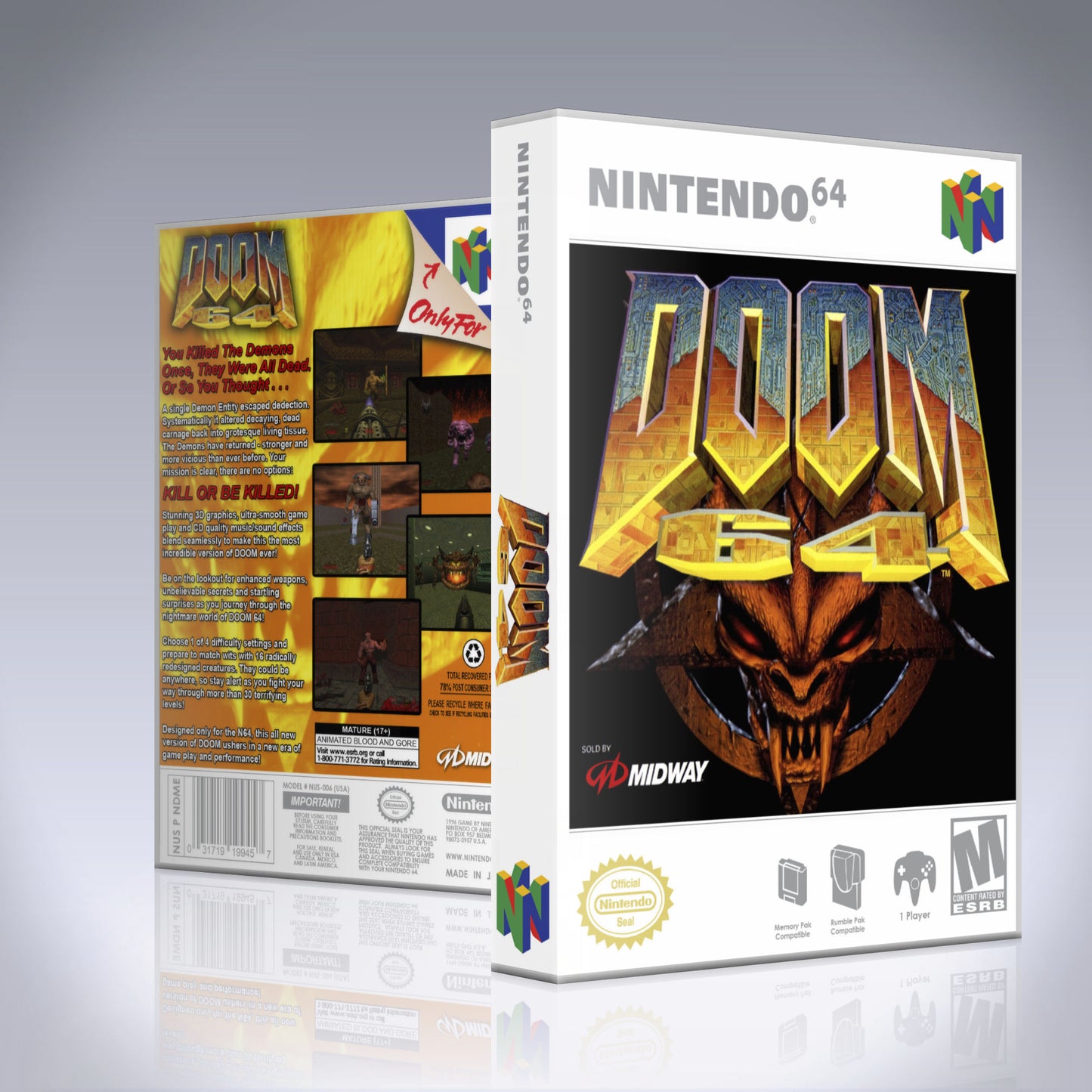 N64 Universal Game Case - NO GAME - Doom 64