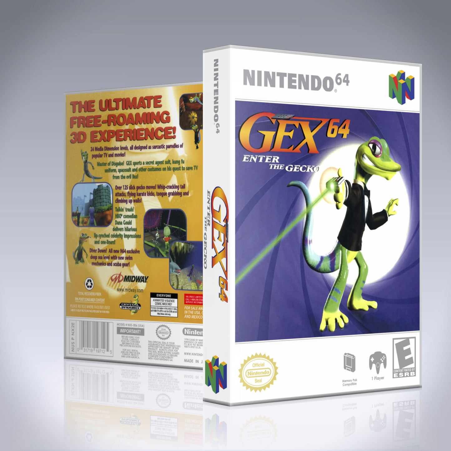 N64 Universal Game Case - NO GAME - Gex 64 - Enter the Gecko