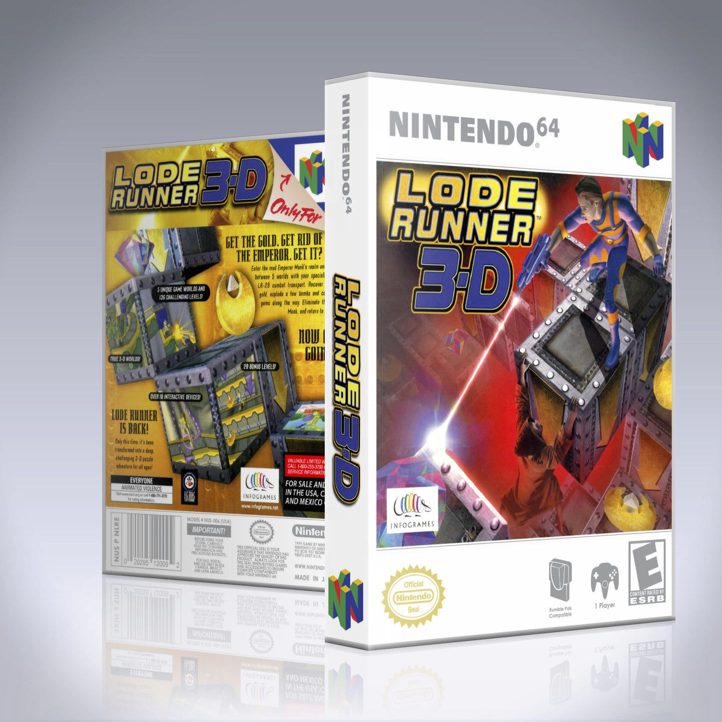 N64 Universal Game Case - NO GAME - Lode Runner 3D