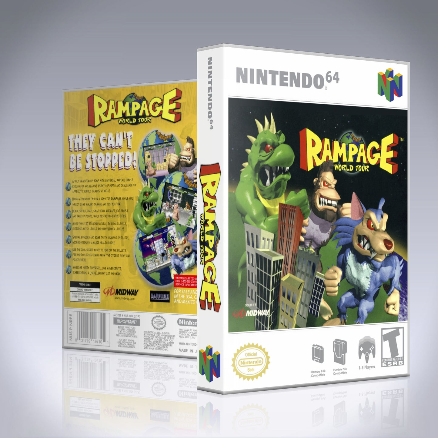 N64 Universal Game Case - NO GAME - Rampage - World Tour