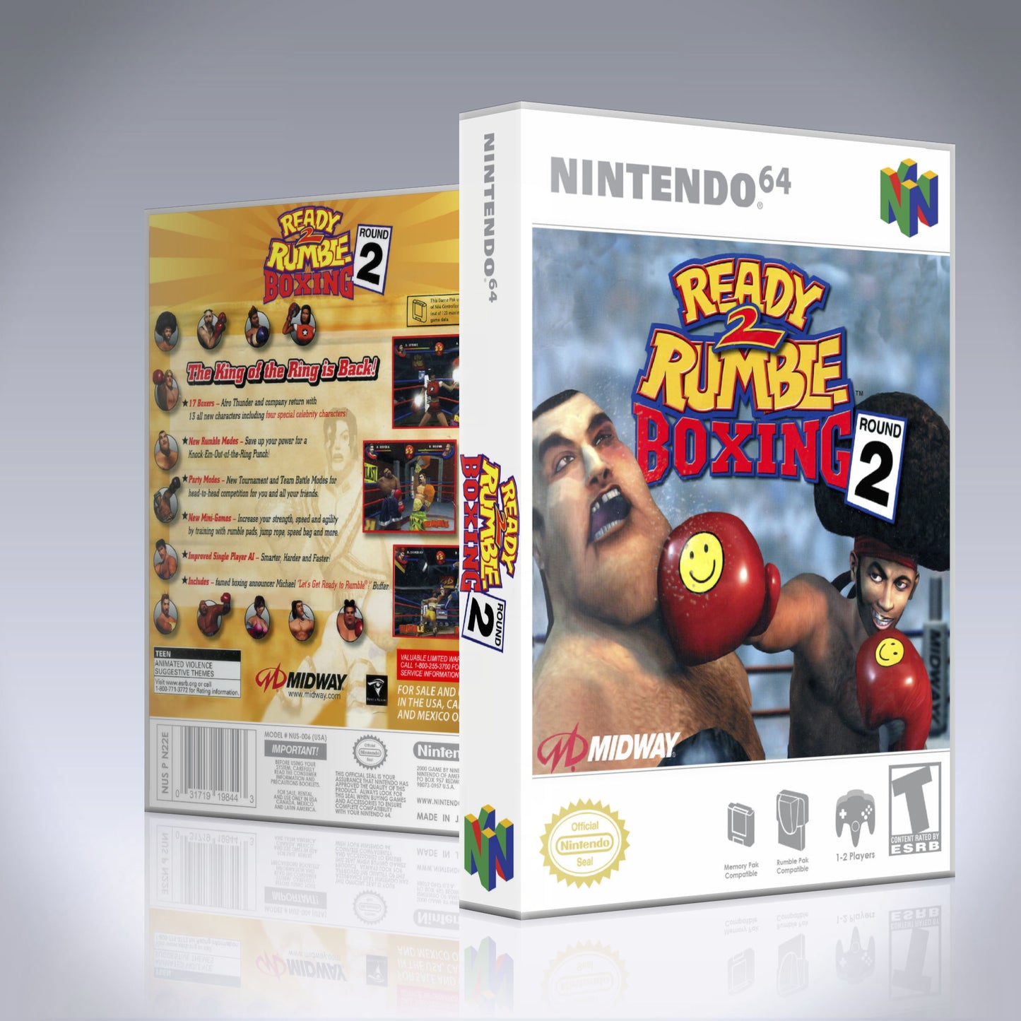 N64 Universal Game Case - NO GAME - Ready 2 Rumble Boxing - Round 2