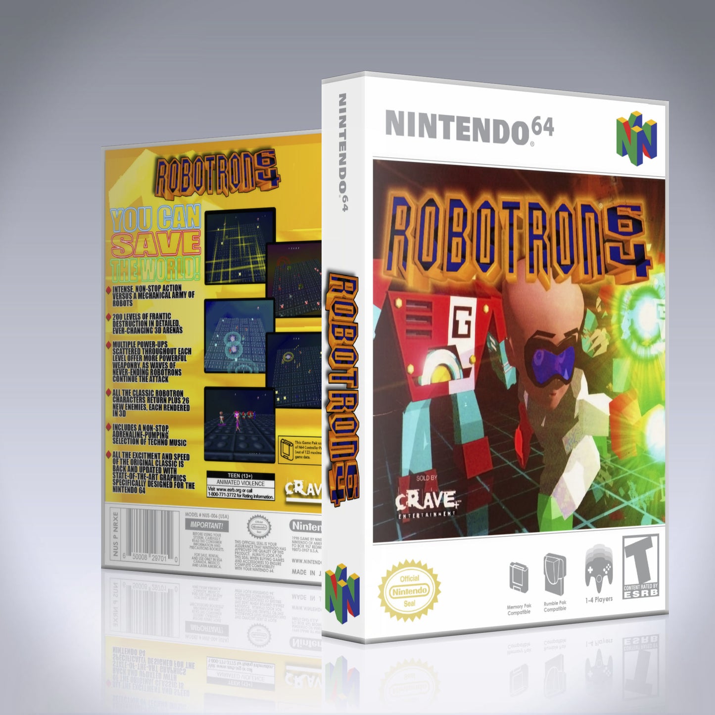 N64 Universal Game Case - NO GAME - Robotron 64