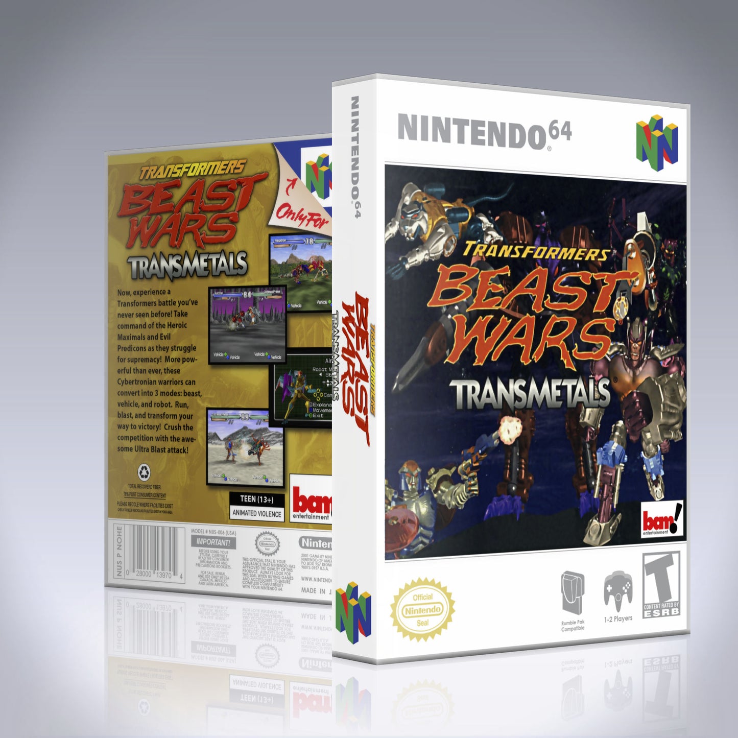 N64 Universal Game Case - NO GAME - Transformers - Beast Wars