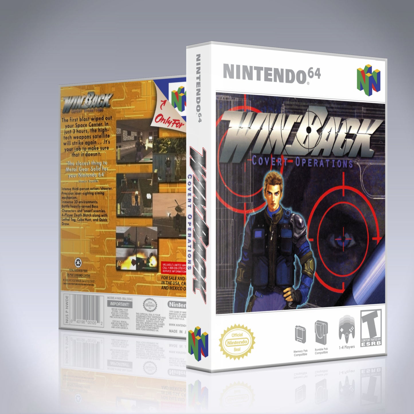 N64 Universal Game Case - NO GAME - Win-Back - Covert Operations