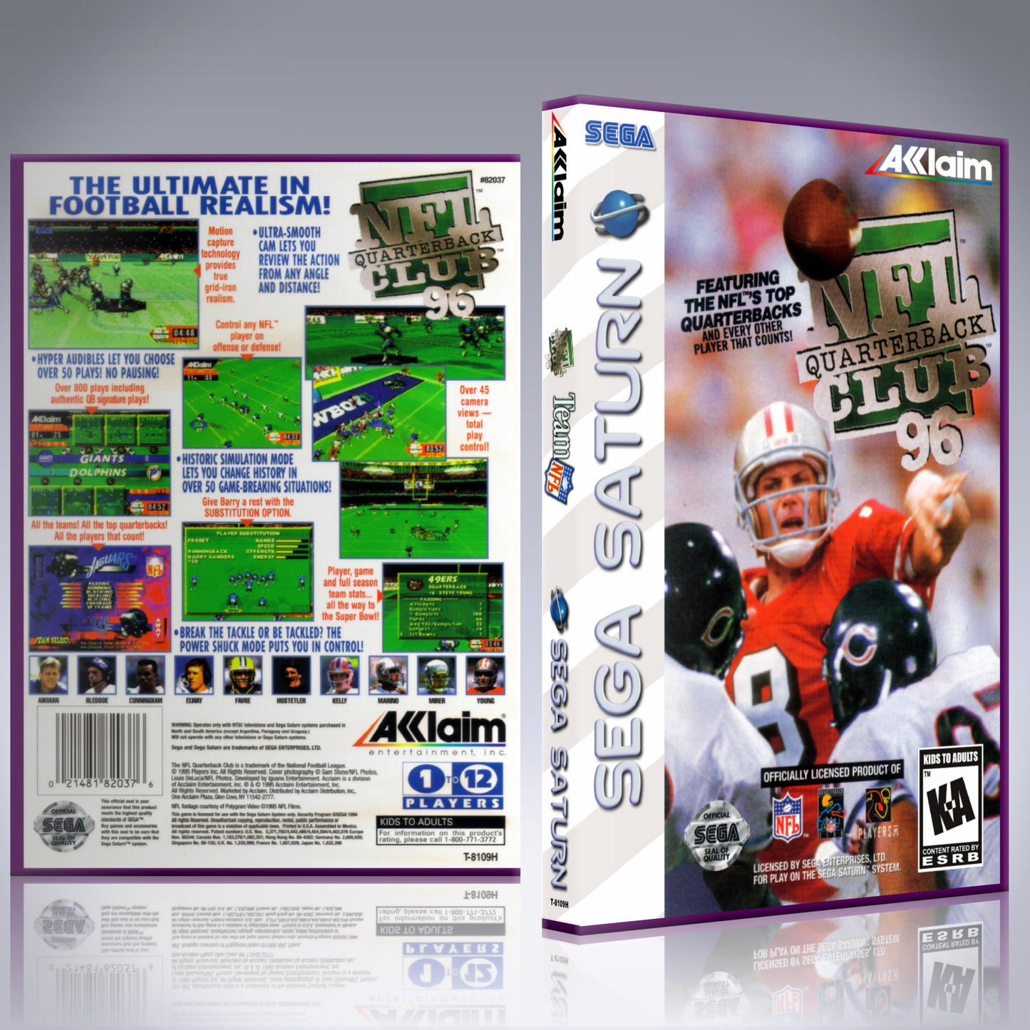 Sega Saturn Custom Case - NO GAME - NFL Quarterback Club 96