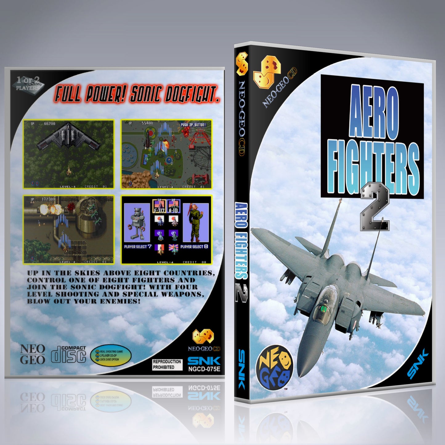NeoGeo CD Custom Case - NO GAME - Aero Fighters 2