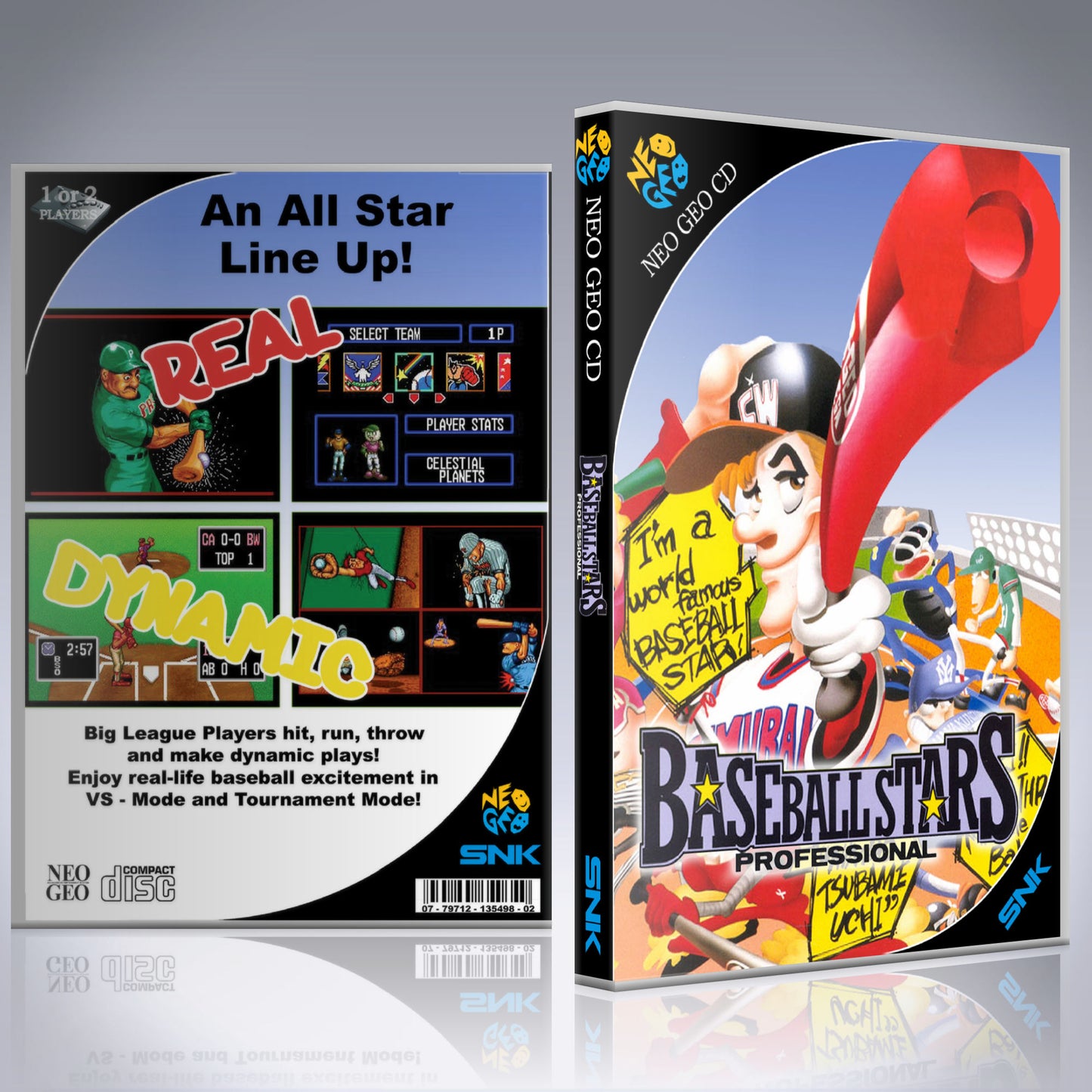 NeoGeo CD Custom Case - NO GAME - Baseball Stars Professional