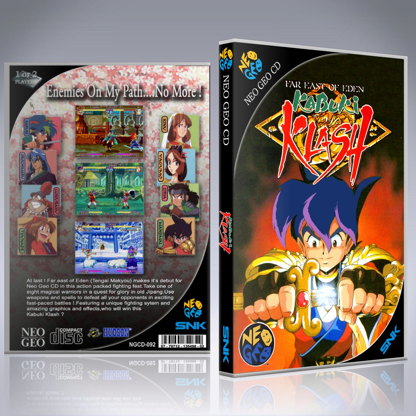 NeoGeo CD Custom Case - NO GAME - Kabuki Klash