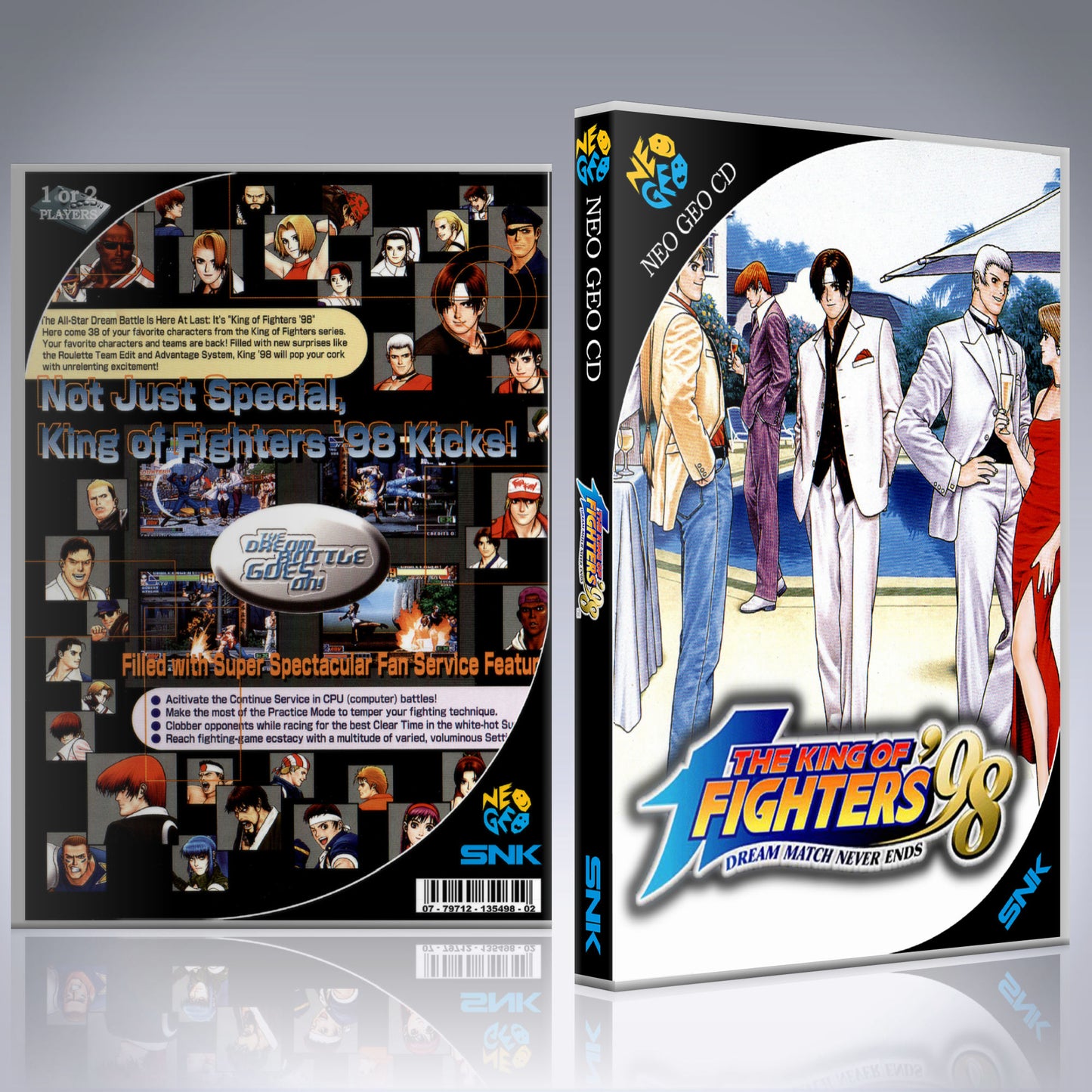 NeoGeo CD Custom Case - NO GAME - King of Fighters '98 - Dream Match Never Ends