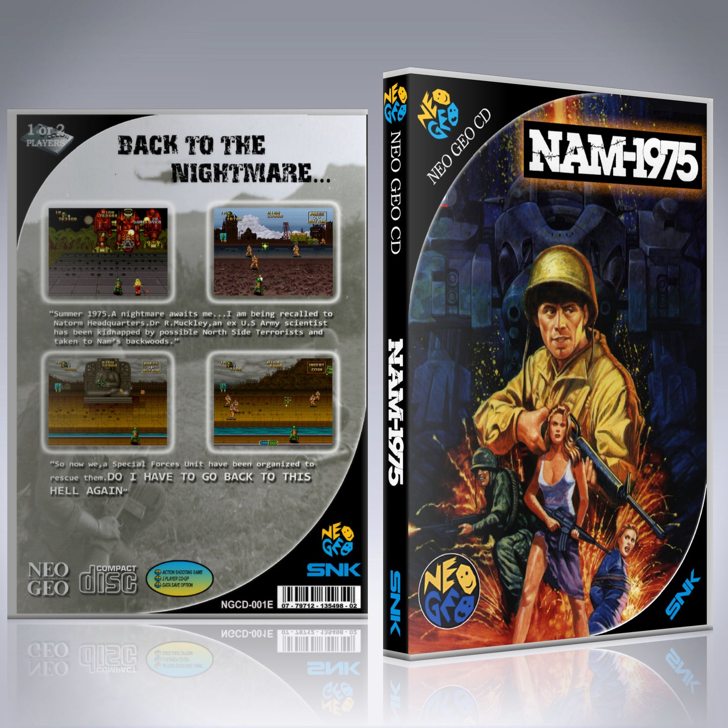 NeoGeo CD Custom Case - NO GAME - Nam 1975