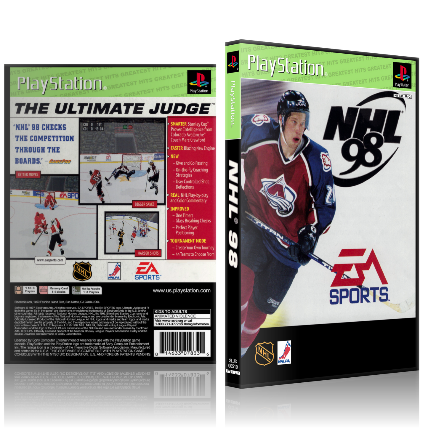 PS1 Case - NO GAME - NHL 98 - Greatest Hits