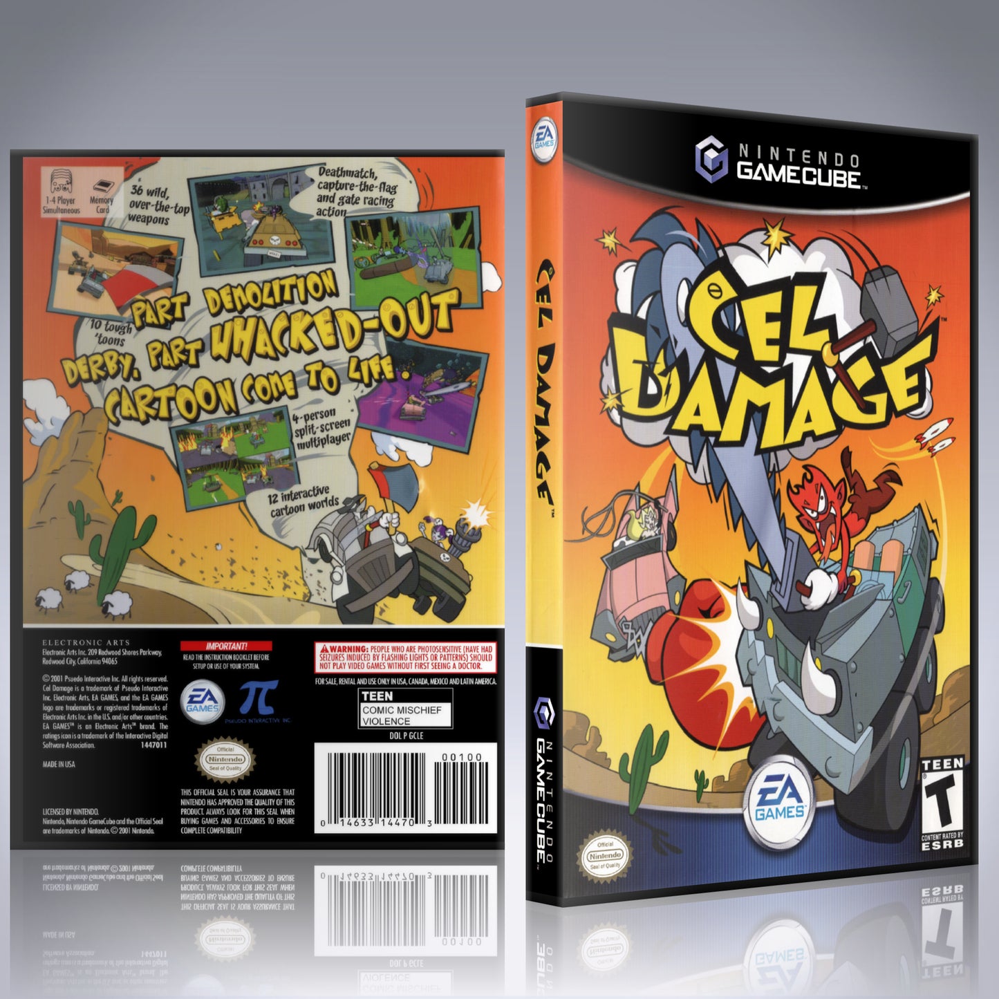 GameCube Replacement Case - NO GAME - Cel Damage