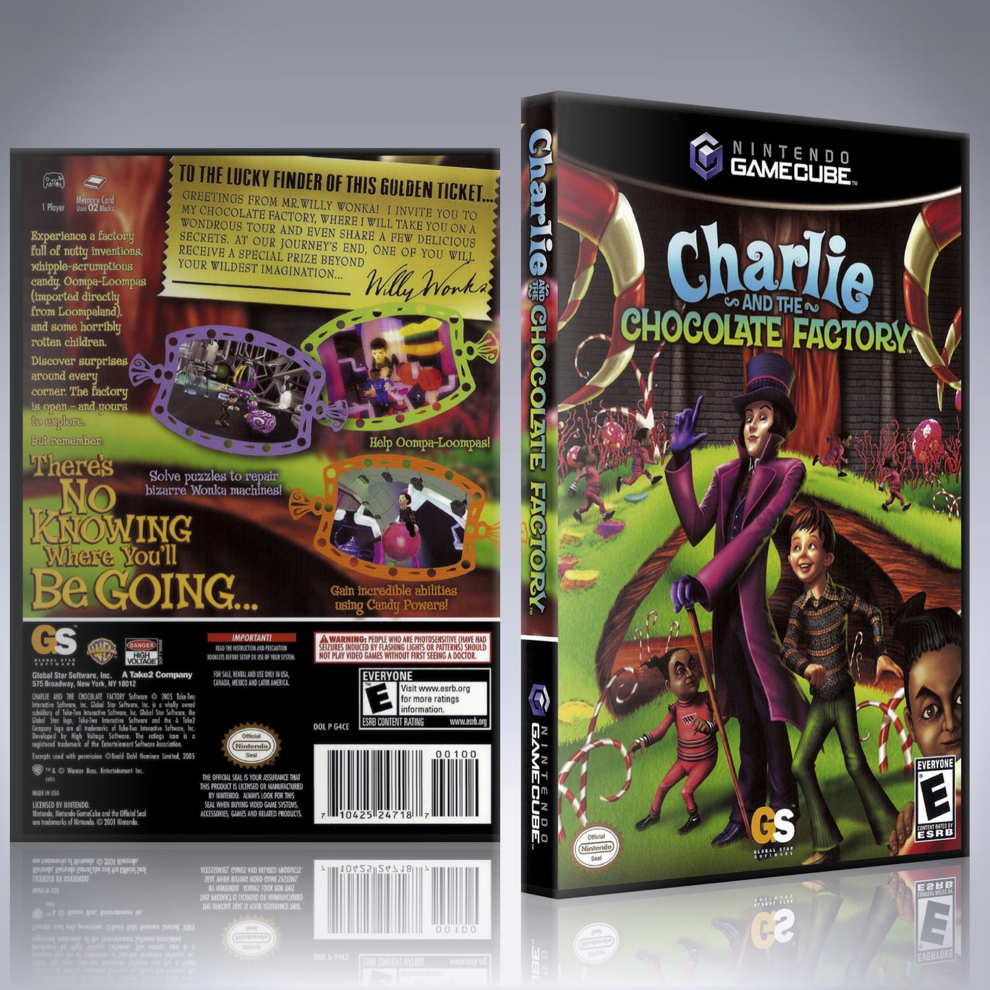 GameCube Replacement Case - NO GAME - Charlie and the Chocolate Factory