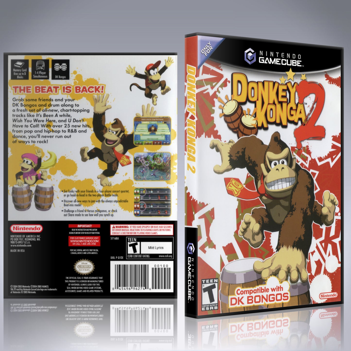 GameCube Replacement Case - NO GAME - Donkey Konga 2