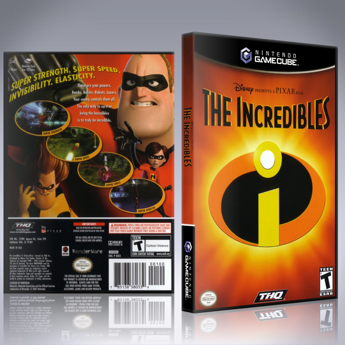 GameCube Replacement Case - NO GAME - Incredibles