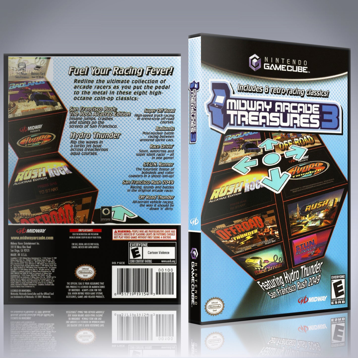 GameCube Replacement Case - NO GAME - Midway Arcade Treasures 3