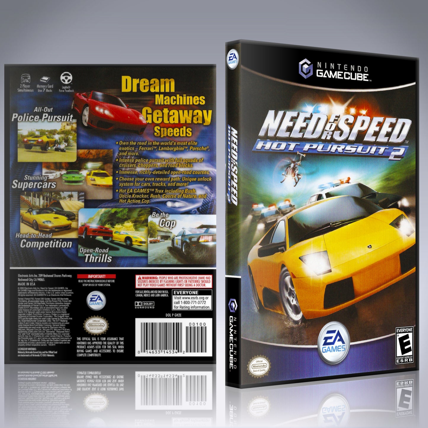 GameCube Replacement Case - NO GAME - Need for Speed - Hot Pursuit 2