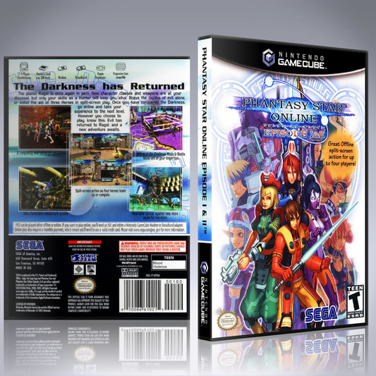 GameCube Replacement Case - NO GAME - Phantasy Star Online - Episode 1 and 2