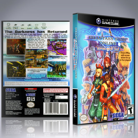 GameCube Replacement Case - NO GAME - Phantasy Star Online - Episode 1 and 2 Plus