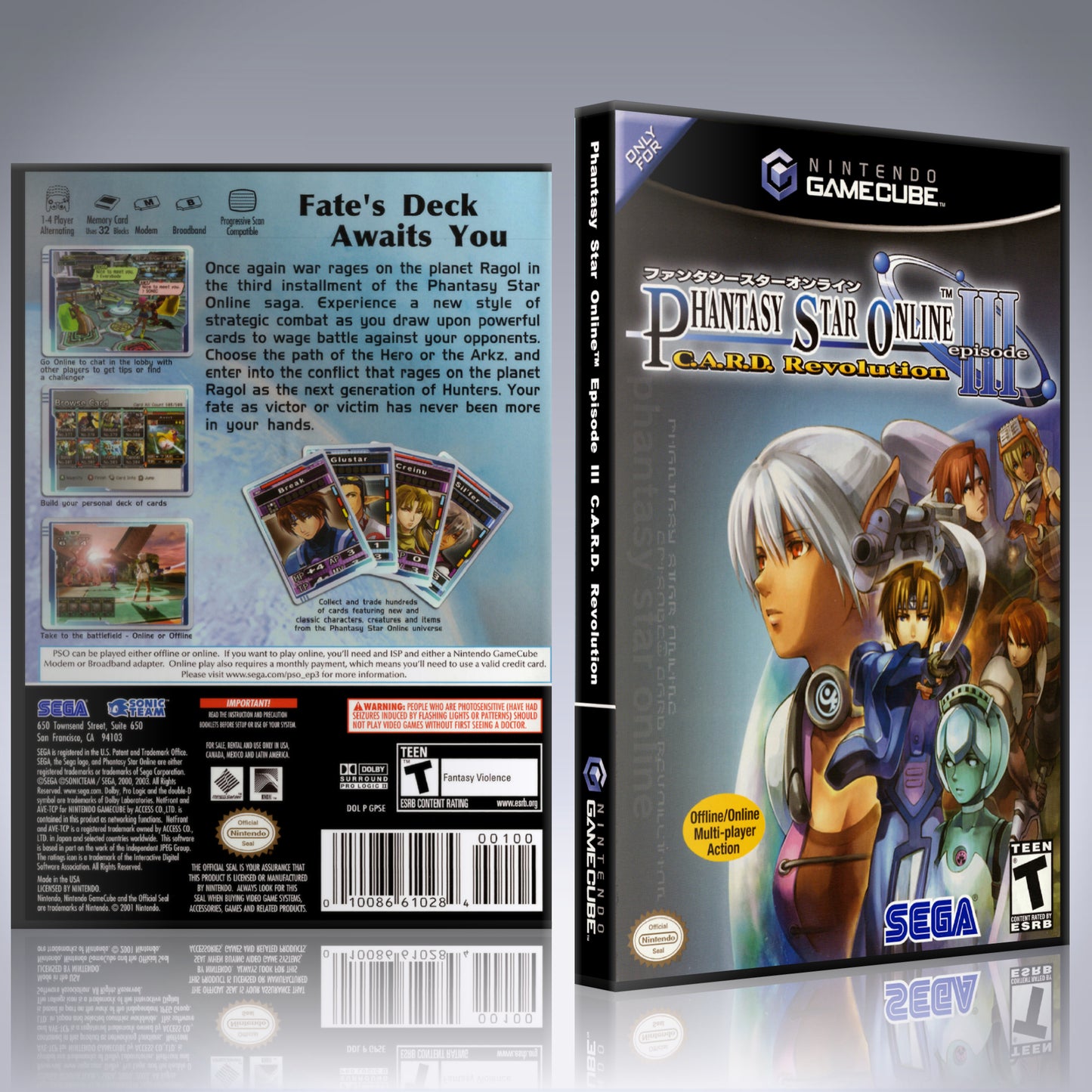 GameCube Replacement Case - NO GAME - Phantasy Star Online - Episode 3 - Card Adventure