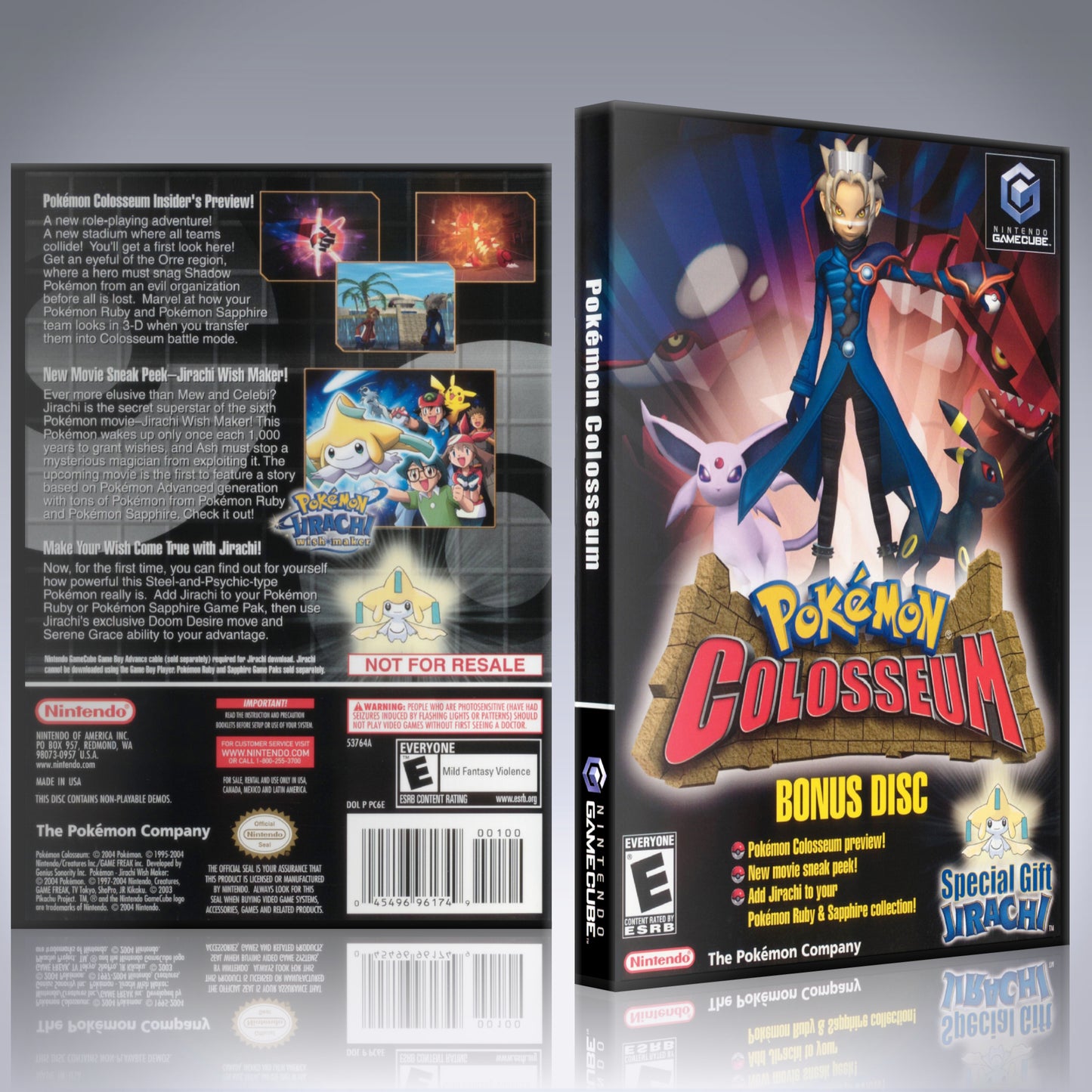 GameCube Replacement Case - NO GAME - Pokémon Colosseum - Bonus Disc