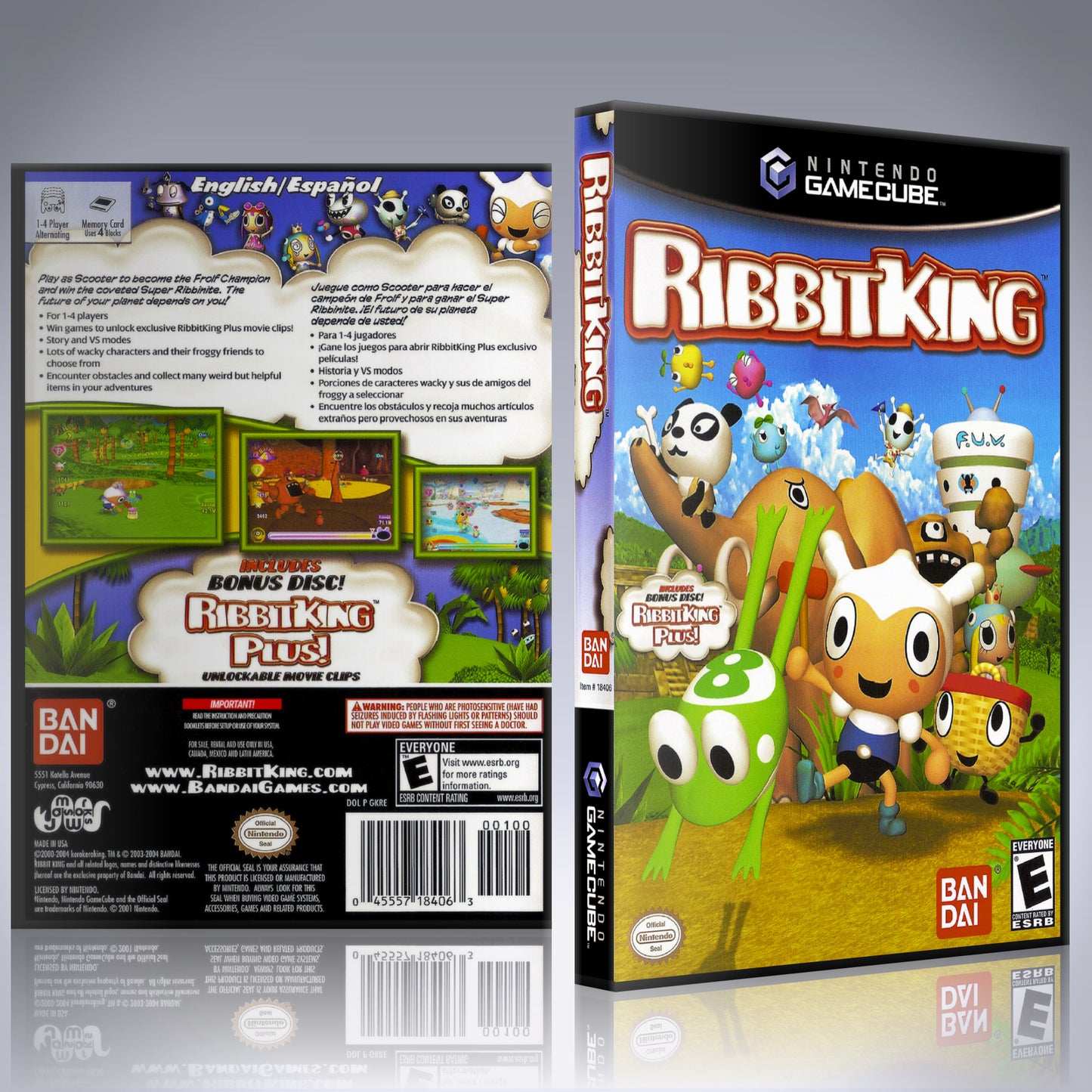 GameCube Replacement Case - NO GAME - Ribbit King